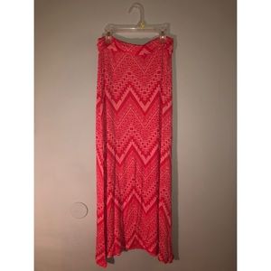 Pink Maxi Print Skirt